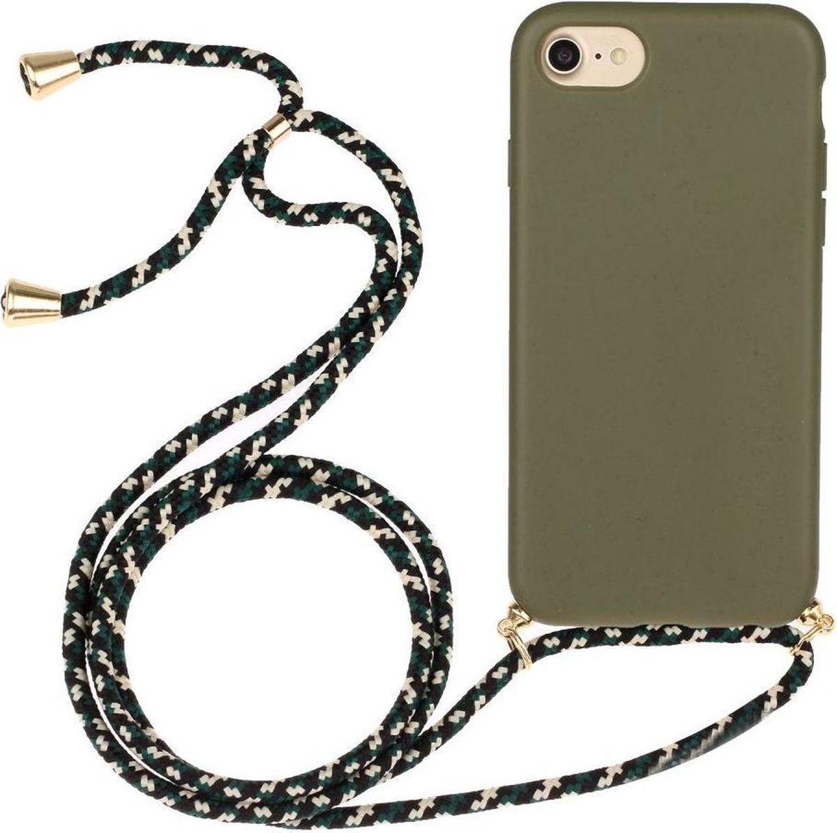 Hoesje Back Cover Flexibel TPU met Koord Groen Geschikt voor Apple iPhone 6/6S/7/8