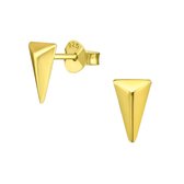 Oorbellen dames | Oorstekers | Gold plated oorstekers, gelijkbenige driehoek | WeLoveSilver