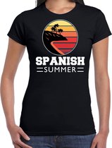 Spaans zomer t-shirt / shirt Spanish summer voor dames - zwart - beach party outfit / kleding / strand feest shirt S