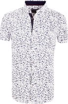Carisma Bloemen Overhemd Korte Mouw Heren Wit 9114 - L