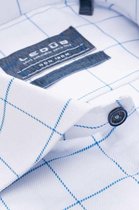 Modern Fit Ledub overhemd strijkvrij wit geruit