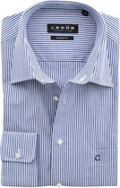 Ledub modern fit overhemd - donkerblauw - Strijkvriendelijk - Boordmaat: 38