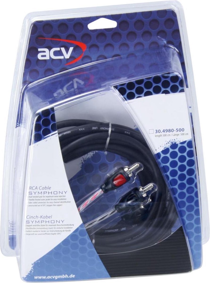 ACV 30.4980-500 audio kabel 5 m 2 x RCA Zwart