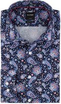 OLYMP Luxor MF Overhemd Navy Paisley - maat 40