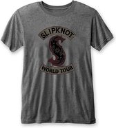 Slipknot Heren Tshirt -XL- World Tour Grijs