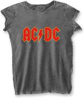 AC/DC - Logo Dames T-shirt - M - Grijs
