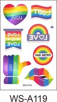 LGBT Pride Month Regenboog gay pride kleuren neptattoos 2 vellen-regenboog vlag-Carnaval-Plak tattoo-tattoo stickers-Regenboogvlag LGBT Pride Month-WS-A119