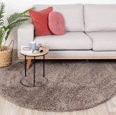 Rond hoogpolig vloerkleed - Lofty Taupe Ø 150cm