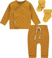 Noppies - Kledingset - Biologische katoen - (4delig) - Broek Kris - Shirt Taylor - 2paar sokjes - Honey Yellow - Maat 68