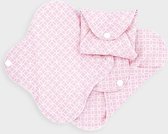 Imsevimse dag maandverband van biologisch jersey katoen - dun en soepel wasbaar maandverband - Pink Halo