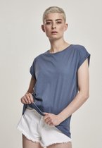 Urban Classics Dames Tshirt -M- Extended shoulder Blauw