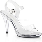 Fabulicious - CARESS-408 Sandaal met enkelband - US 12 - 42 Shoes - Transparant/Zilverkleurig