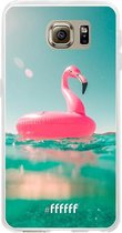 Samsung Galaxy S6 Hoesje Transparant TPU Case - Flamingo Floaty #ffffff