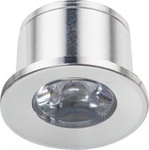 LED Veranda Spot Verlichting - 1W - Warm Wit 3000K - Inbouw - Dimbaar - Rond - Mat Zilver - Aluminium - Ø31mm - BSE