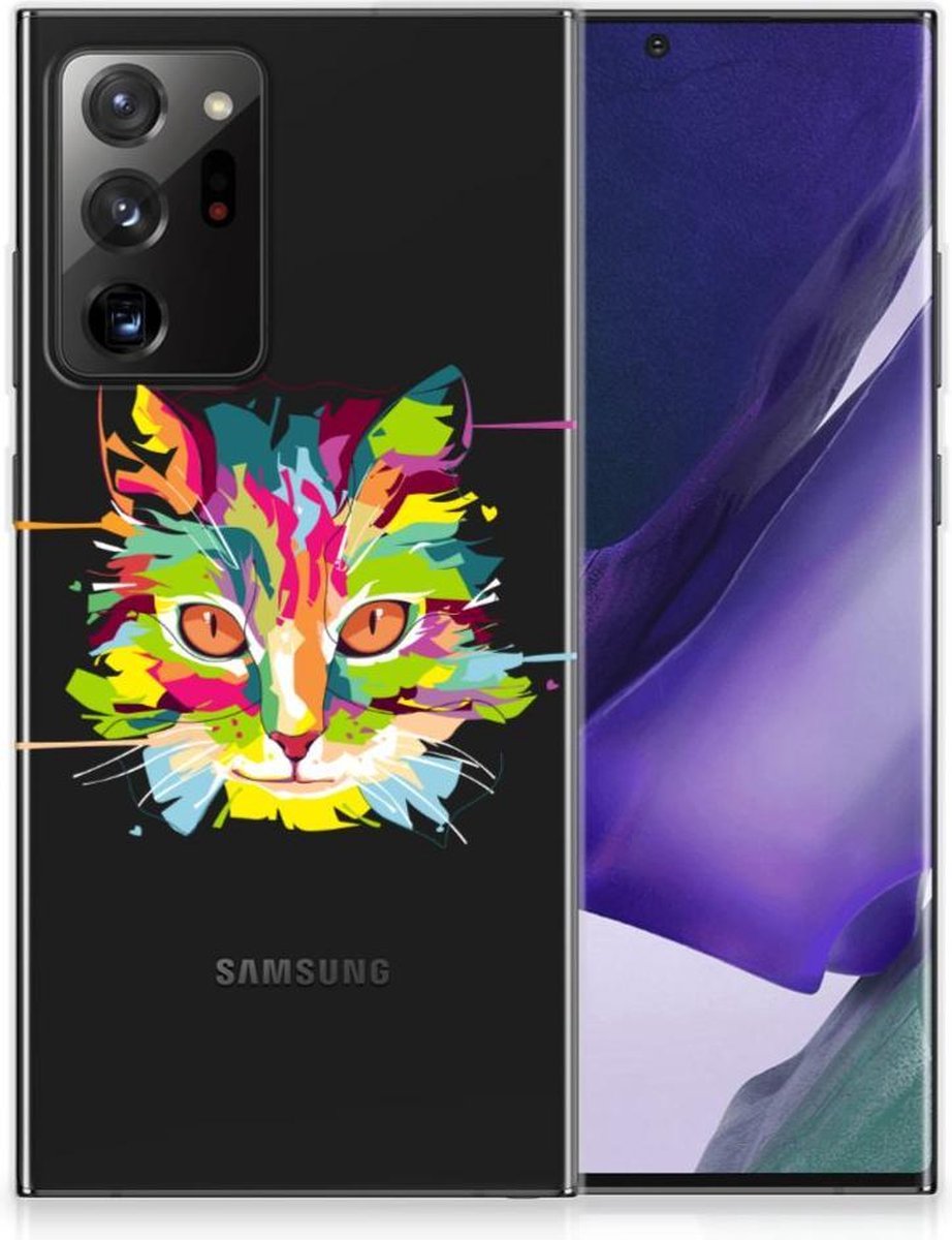 Back Cover voor Samsung Galaxy Note20 Ultra Telefoonhoesje met Naam Cat Color