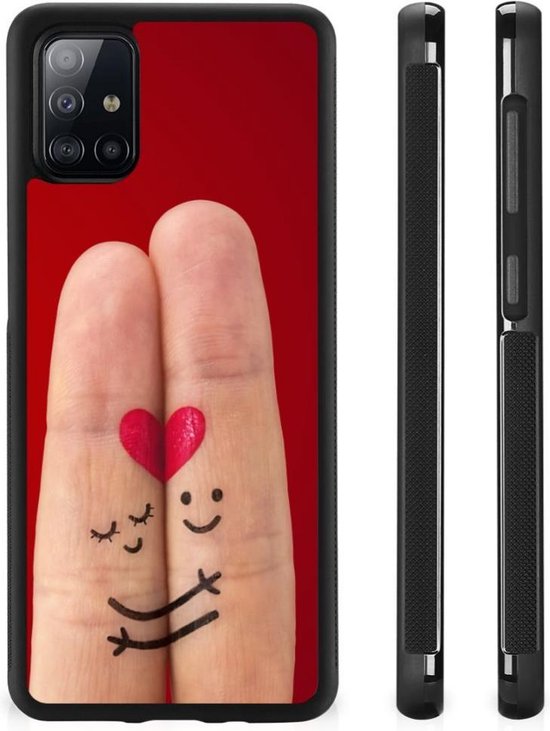 TPU Bumper Super comme cadeau de la Saint-Valentin Coque de téléphone portable Samsung Galaxy A51 avec bordure noire Love