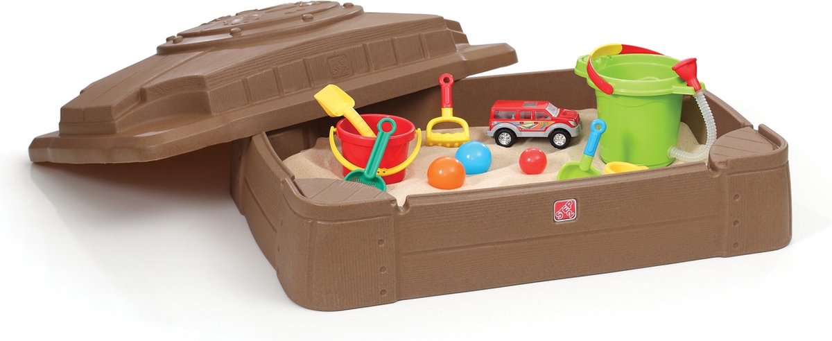 Step2 Play & Store Zandbak - Met Deksel en Zitbankjes - Zandbak van plastic / kunststof voor kinderen - Voor 91 kg zand — afbeelding 9
