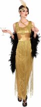 Vegaoo - Goudkleurig charleston kostuum met franjes voor vrouwen