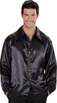 WIDMANN - Zwart satijnachtig overhemd voor heren - XL