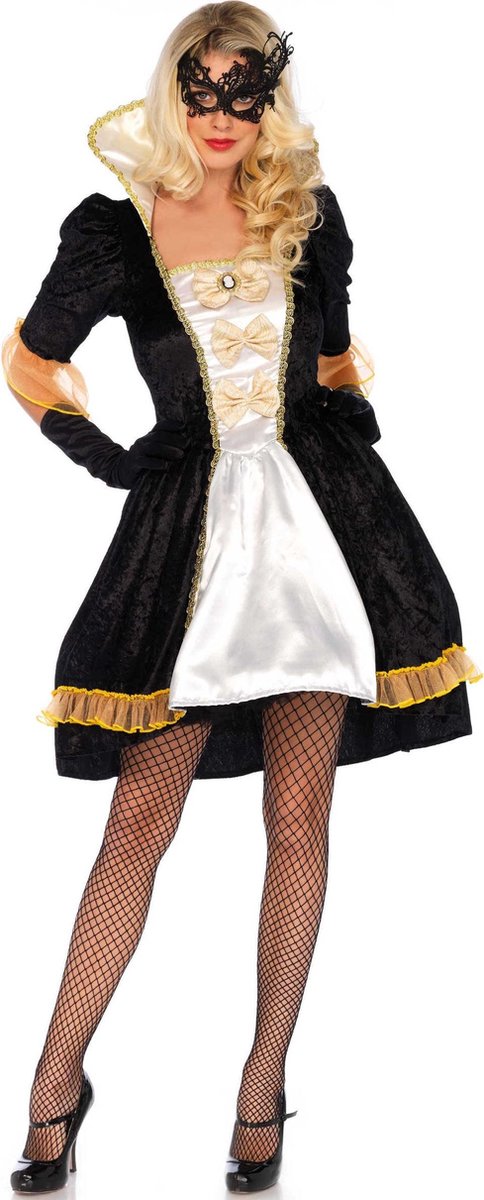 Masquerade Ball Dress Volwassenen Vrouwen Zwart / Wit Halloween en Horror Maat M