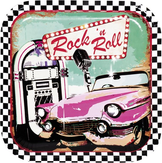 Assiettes années 1950 Rock 'n Roll 23 cm, 6 pièces | bol.com