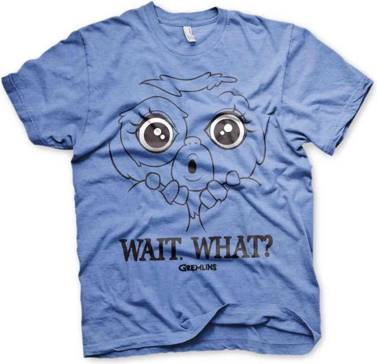 Gremlins Heren Tshirt -S- Wait. What? Blauw