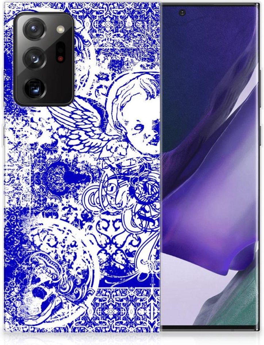 TPU Hoesje voor Silicone Back Case Samsung Galaxy Note20 Ultra Angel Skull Blauw