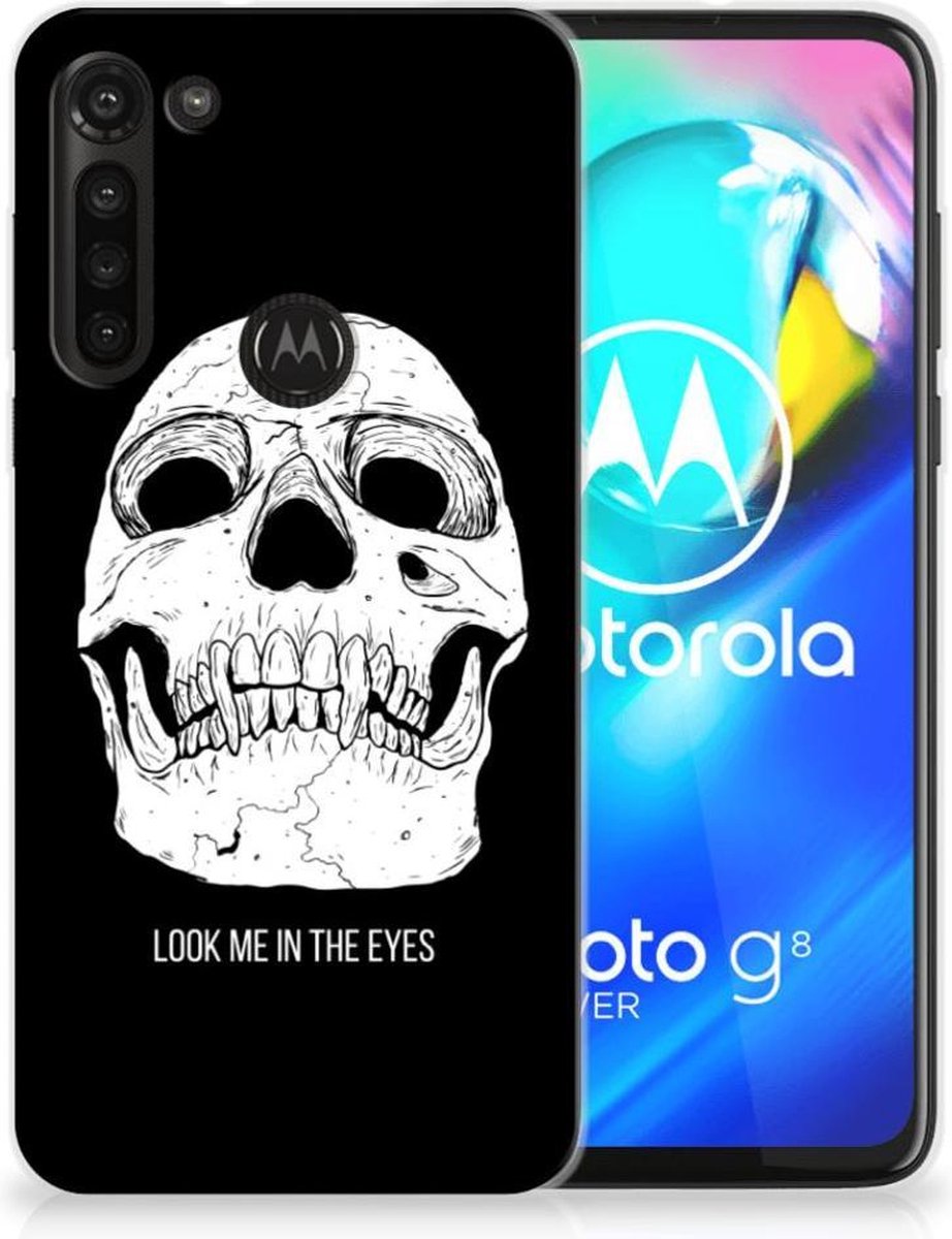 Silicone Back Case Motorola Moto G8 Power Skull Eyes