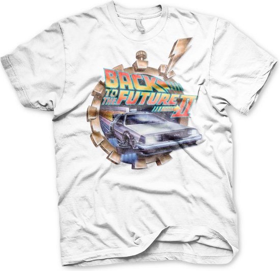 Back To The Future - Part II Vintage Heren T-shirt - M - Wit