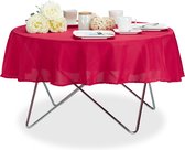 nappe relaxdays déperlante - table de jardin nappe - toile cirée ronde ou rectangulaire Rouge, Dia.140cm