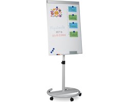 mobiele flipover - in hoogte verstelbaar - 100 x 70 cm - verrijdbare flipchart - op wielen