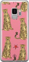 Samsung S9 hoesje siliconen - The pink leopard | Samsung Galaxy S9 case | Roze | TPU backcover transparant