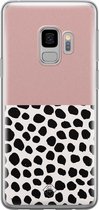 Samsung S9 hoesje siliconen - Stippen roze | Samsung Galaxy S9 case | Roze | TPU backcover transparant