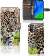 Coque Huawei P Smart 2020 Cuir PU Protection Etui Housse pour Bébé Leopard
