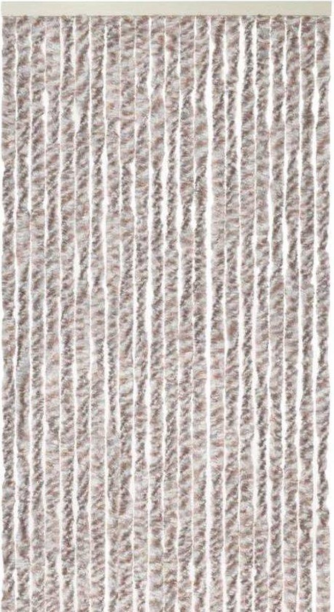 Kattenstaart - Vliegengordijn - Horgordijn - 90cm x 220 cm - Wit/Grijs/Bruin - Merkloos