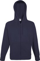 Fruit Of The Loom Heren Lichtgewicht Full Zip Jacket / Hoodie (Donker Marine)