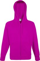 Fruit Of The Loom Heren Lichtgewicht Full Zip Jacket / Hoodie (Fuchsia)