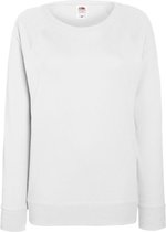 Fruit OF The Loom Dames Getailleerd lichtgewicht raglan sweatshirt (240 GSM) (Wit)