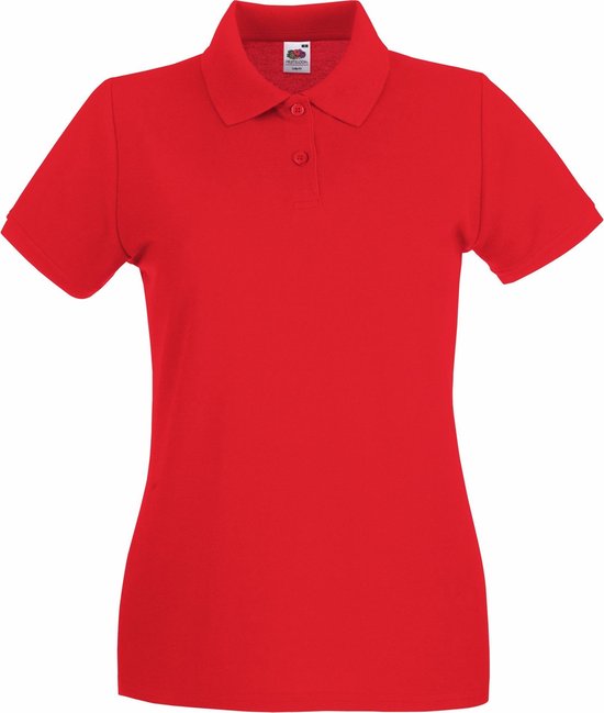 Fruit Of The Loom Vrouwen Dames-Fit Premium Poloshirt Met Korte Mouwen (Rood)