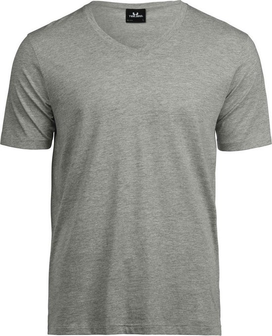 Tee Jays - Heren Luxe T-Shirt met V-Hals (Grijs)