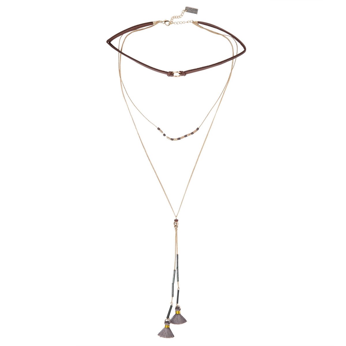 Halsketting | 45 cm | Grijs | Ijzer | Rond | Kraaltjes | Juleeze | JZNL0028