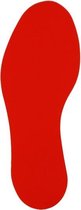 Voetstap Links - Rood 70 x 180 mm - vloersticker met gladde toplaag