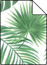 Proefstaal ESTAhome behang tropische bladeren groen - 139013 - 26,5 x 21 cm