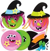 Baker Ross AX221 Heksenborden Decoratie Set - Set Van 4, Halloween Plakkerige Knustel Set