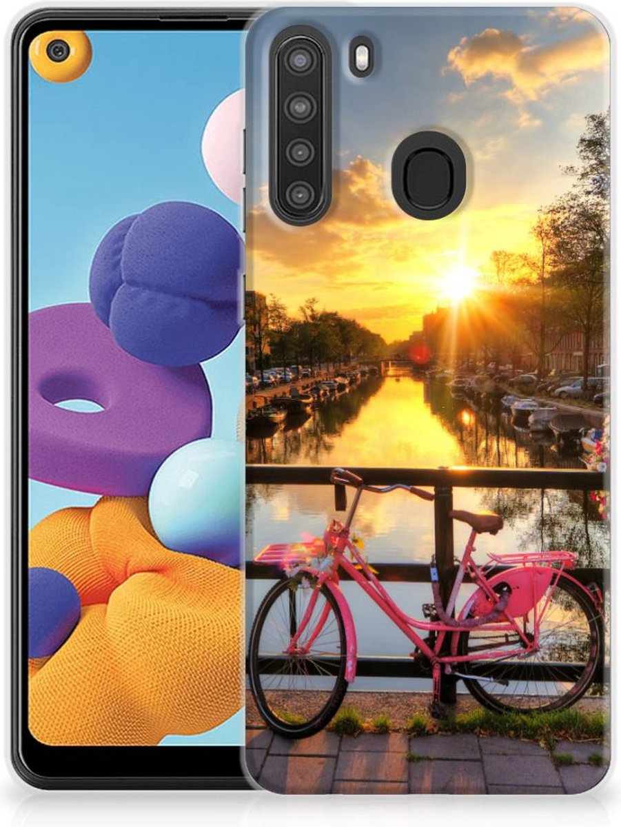 Back Cover voor Samsung Galaxy A21 Siliconen Back Cover Amsterdamse Grachten