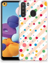 Telefoon Hoesje Geschikt voor Samsung Galaxy A21 Leuk TPU Back Cover Dots
