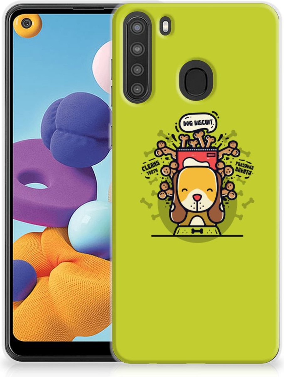 Samsung Galaxy A21 Telefoonhoesje met Naam Doggy Biscuit