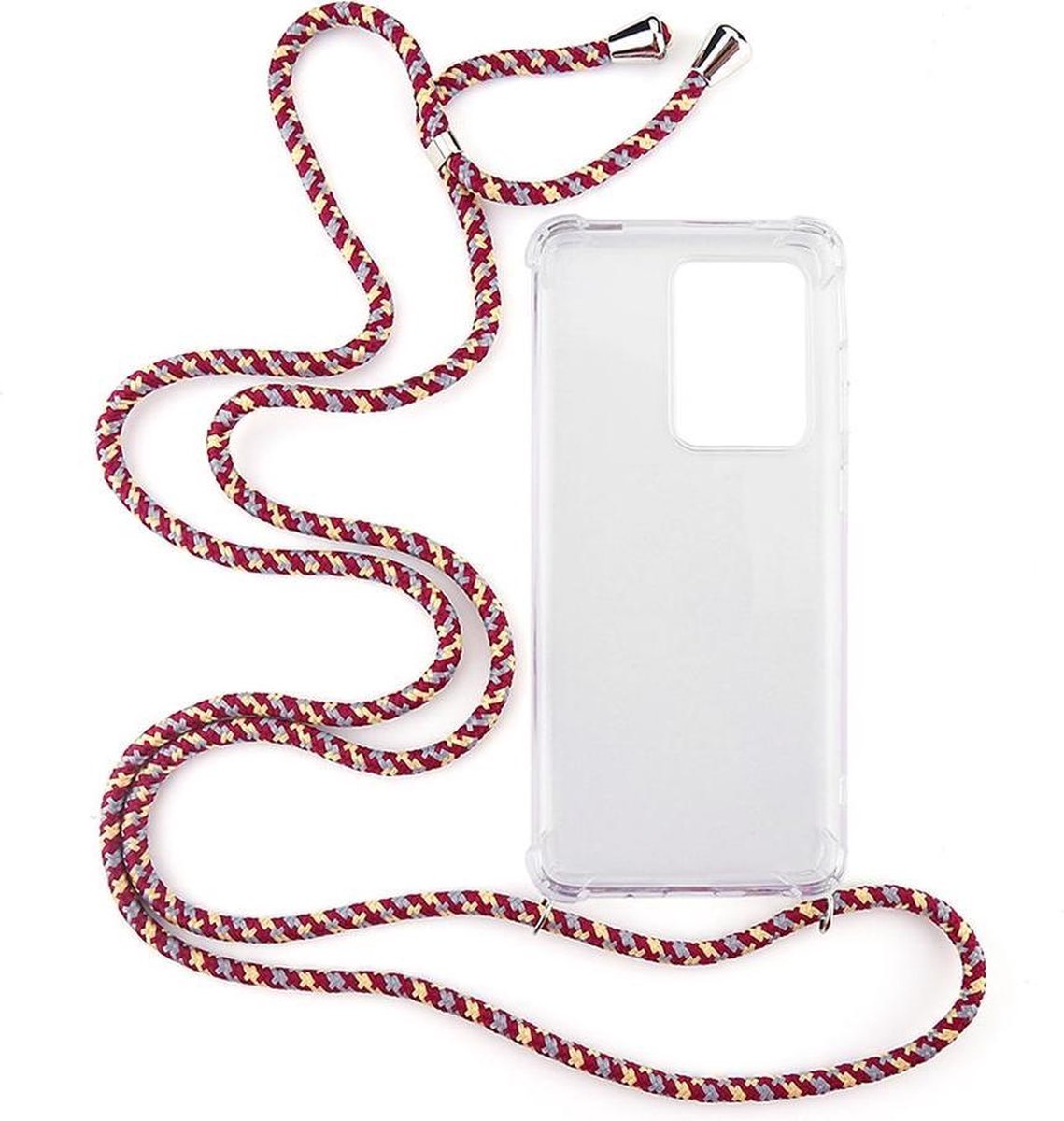Shop4 - Samsung Galaxy S20 Ultra Hoesje - Zachte Back Case met Koord Multi Rood