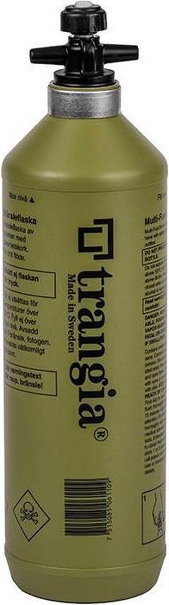 Trangia Brandstoffles 1000 ml - olijfgroen - polyethyleen - veiligheidskraantje