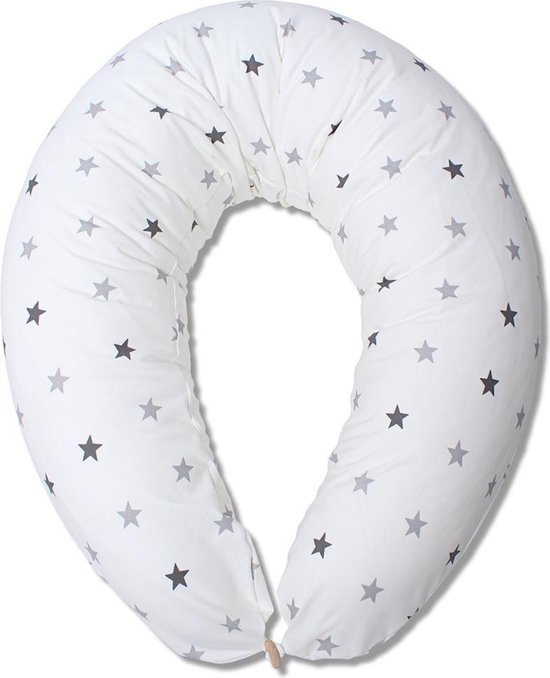 Voedingskussen - Hobea Voedingskussen wit met 2 kleuren sterren